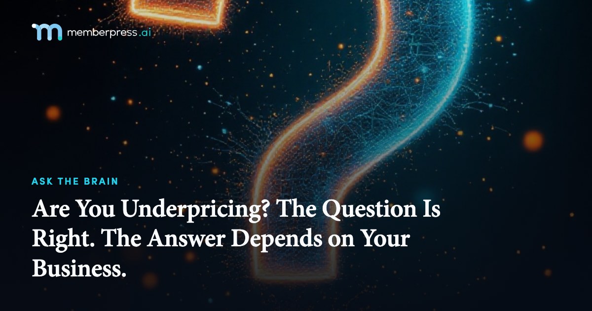 Are You Underpricing? The Question Is Right. The Answer Depends on Your Business.