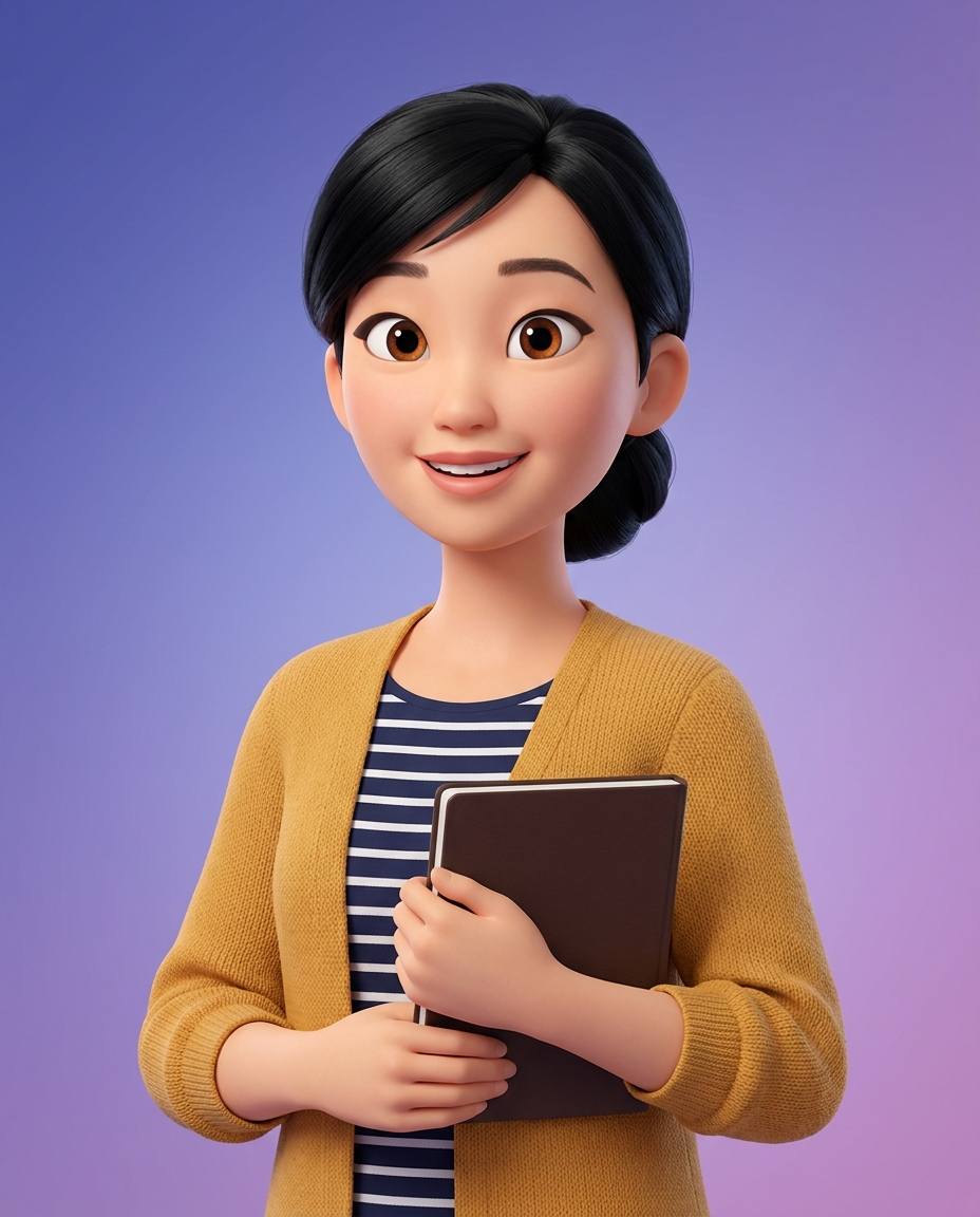 Illustrated portrait of Hana Tanaka